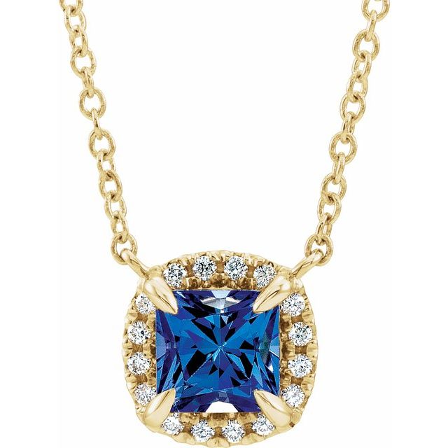 Pankita Blue Sapphire 4 Claw Set  Necklace